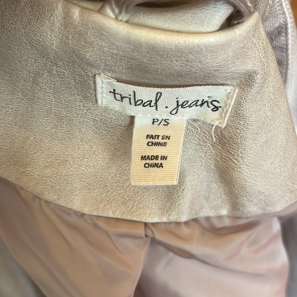Tribal Jeans Blush Vegan Leather Moto Jacket - Picture 15 of 16